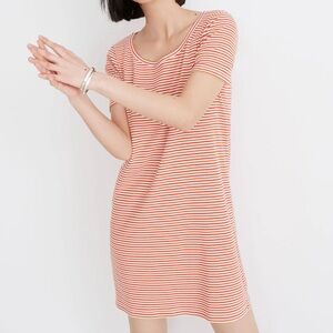 Madewell Swingy Tee Dress in‎ Red Stripe Size S NWOT Casual Summer Retro Loose